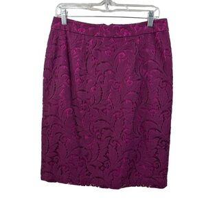 CAbi Plumberry Frolic Lace Pencil Skirt #922 Women's Size 6